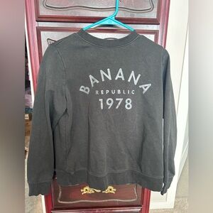 Banana Republic Black Logo Crewneck Sweater Women’s Size Small